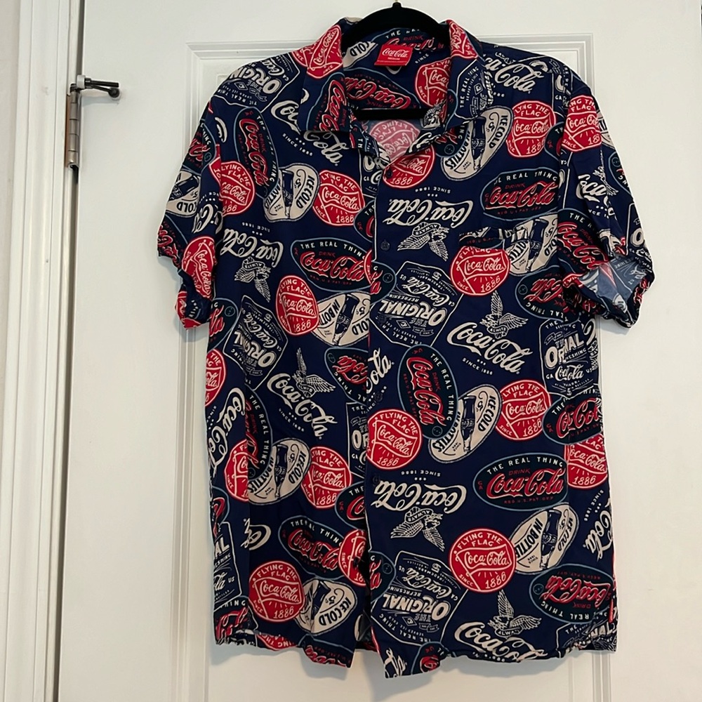 Coca Cola men’s short sleeve button down